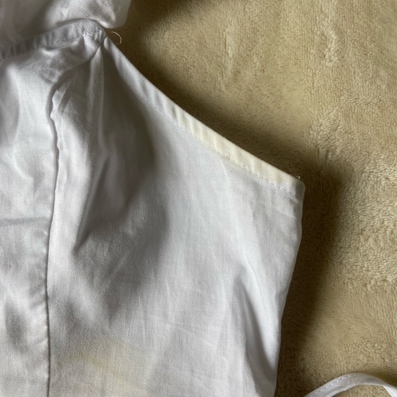 Urban Outfitters Poplin Ruffle Button Front Cottage Midi Dress White Size S - Picture 4 of 7